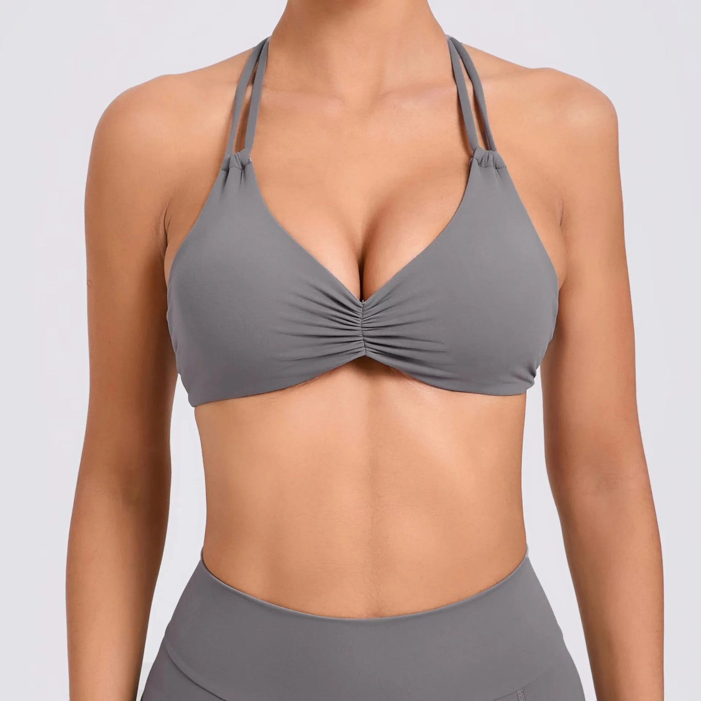Cropped Mia Frente Aberta e Costas Vazadas Fitness Premium