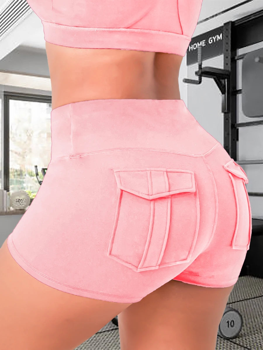 Short Marina Cintura Alta com Bolso Fitness Premium