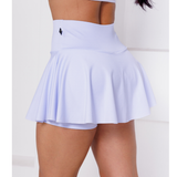 Short Saia Rose Cintura Alta Rodada Fitness