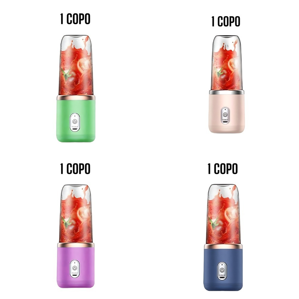 Mini Liquidificador Portátil Seven 400ML com 6 Lâminas Elétrico Recarregável