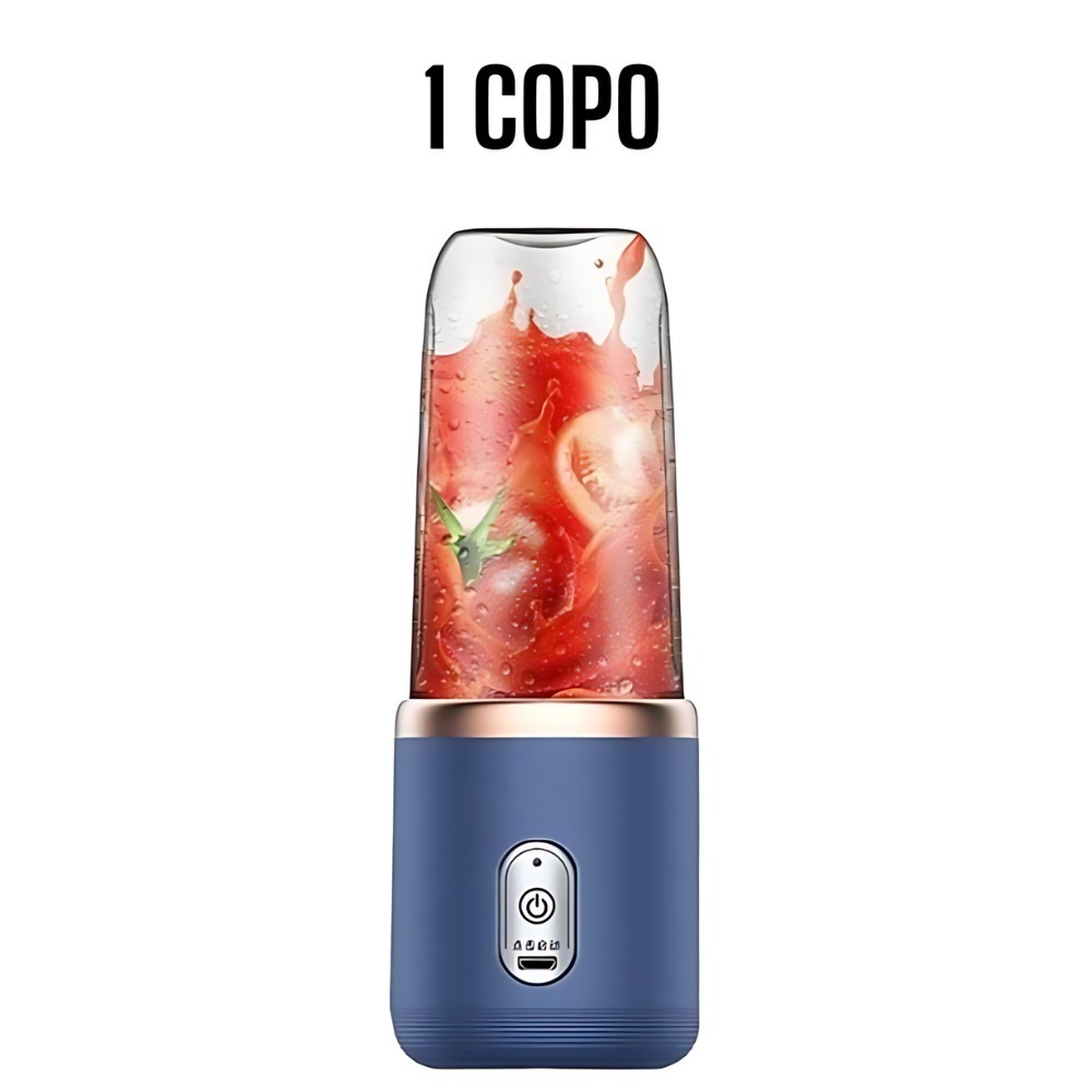 Mini Liquidificador Portátil Seven 400ML com 6 Lâminas Elétrico Recarregável