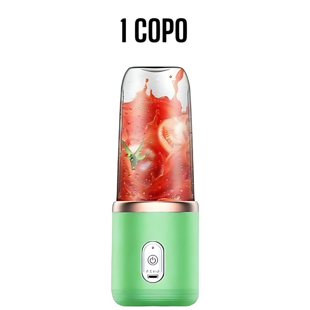 Mini Liquidificador Portátil Seven 400ML com 6 Lâminas Elétrico Recarregável