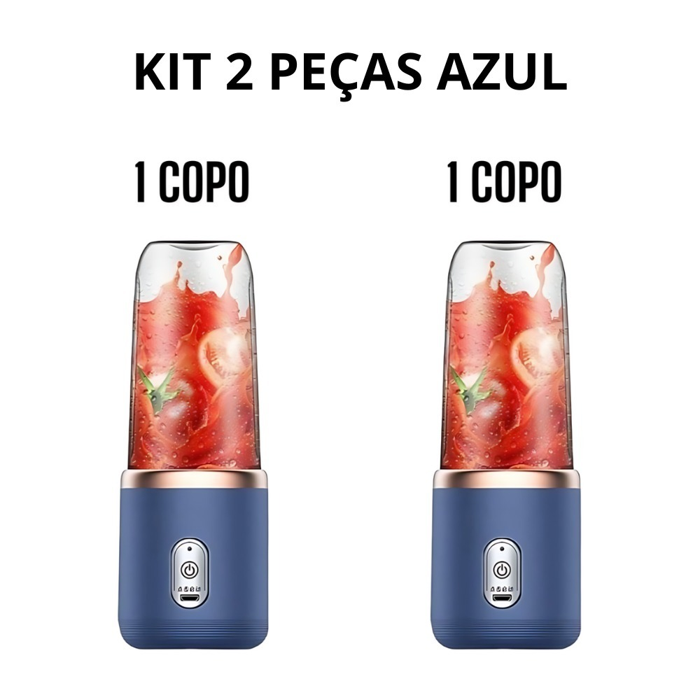 Mini Liquidificador Portátil Seven 400ML com 6 Lâminas Elétrico Recarregável