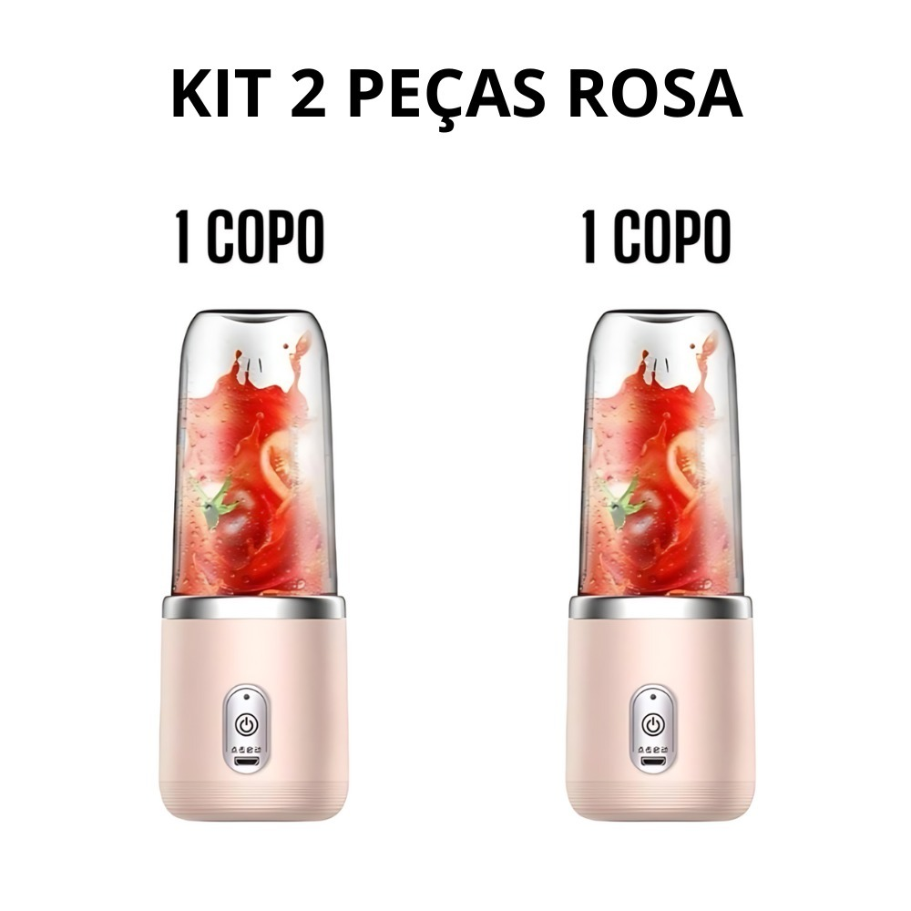Mini Liquidificador Portátil Seven 400ML com 6 Lâminas Elétrico Recarregável