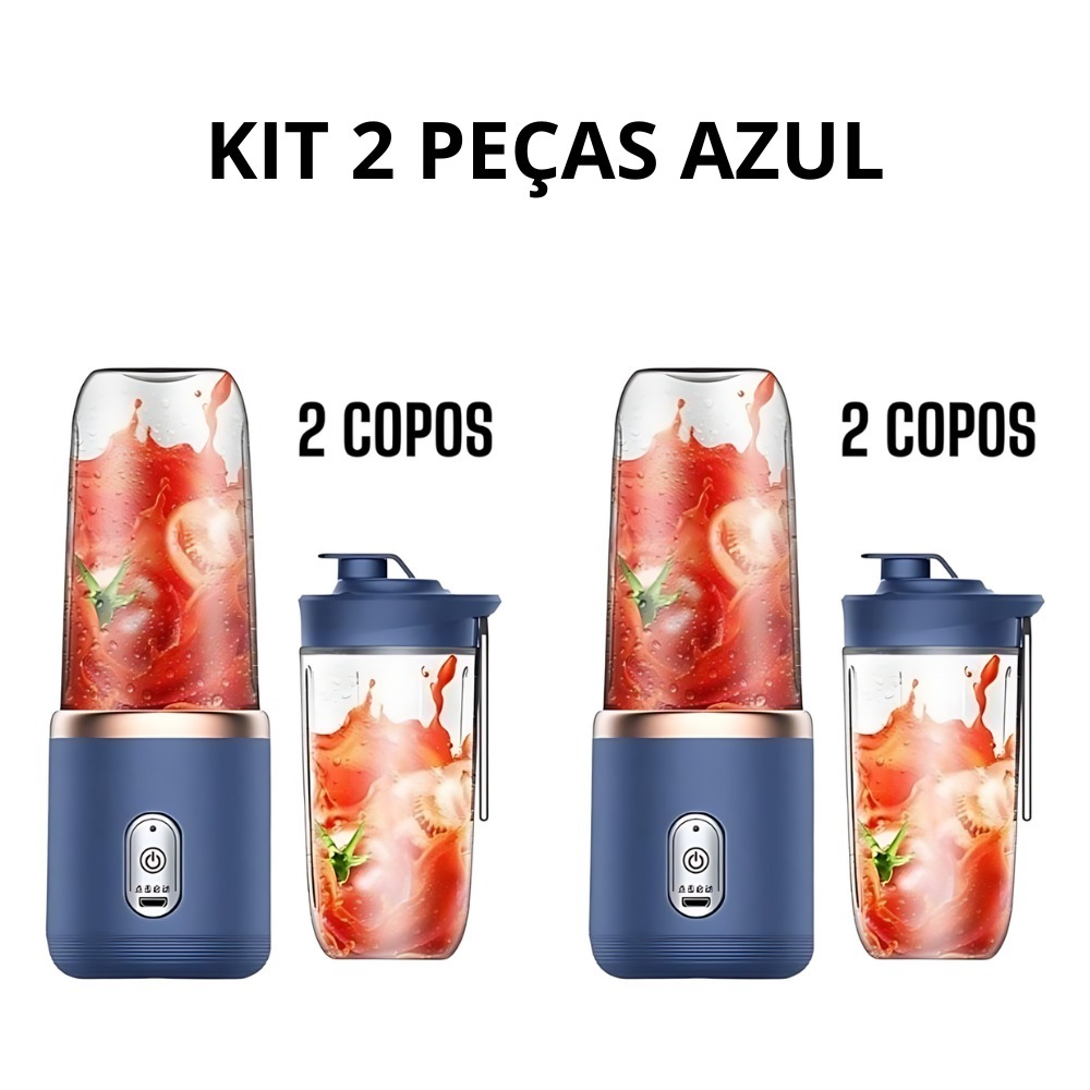 Mini Liquidificador Portátil Seven 400ML com 6 Lâminas Elétrico Recarregável
