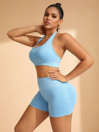  Conjunto Sem Costura de Alta Elasticidade e Shorts 