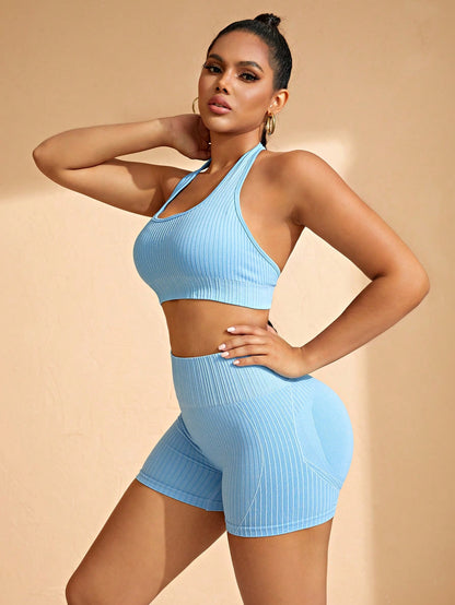  Conjunto Sem Costura de Alta Elasticidade e Shorts 