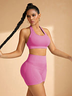  Conjunto Sem Costura de Alta Elasticidade e Shorts 