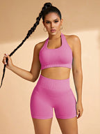  Conjunto Sem Costura de Alta Elasticidade e Shorts 
