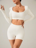 Conjunto Julia Manga Longa Canelado
