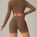 Conjunto Julia Manga Longa Canelado
