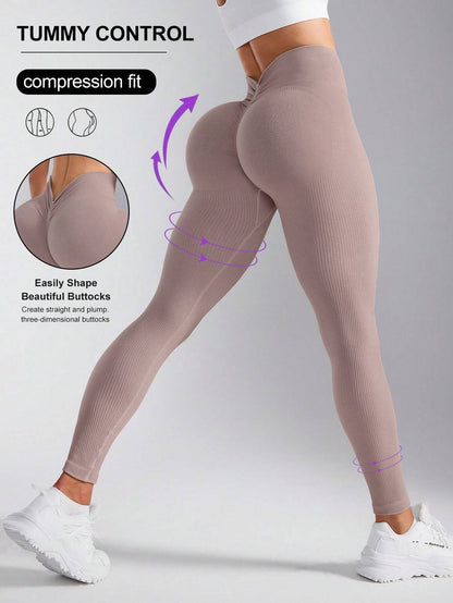Calça Legging Laura Canelada Cavada Empina Bumbum