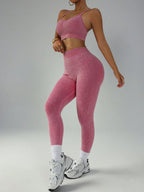  Conjunto Esportivo de Top Halter Decotado nas Costas