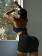  Conjunto Sem Costura de Alta Elasticidade e Shorts 