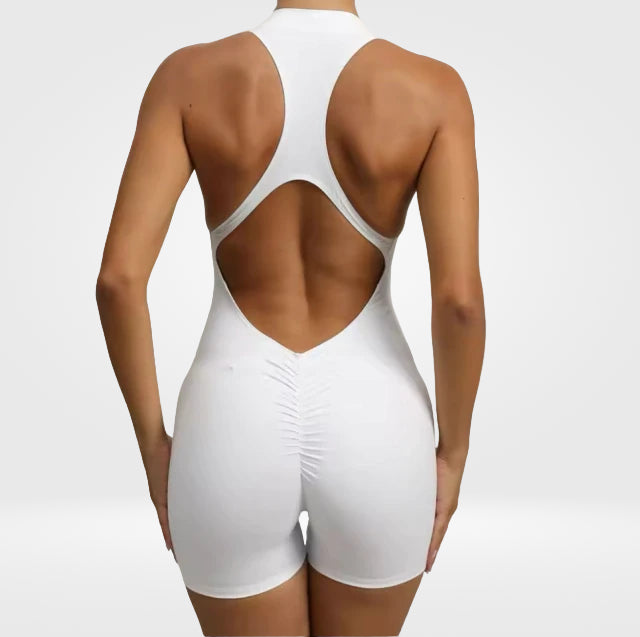 Macaquinho Valentina Zíper Frente Costas Abertas