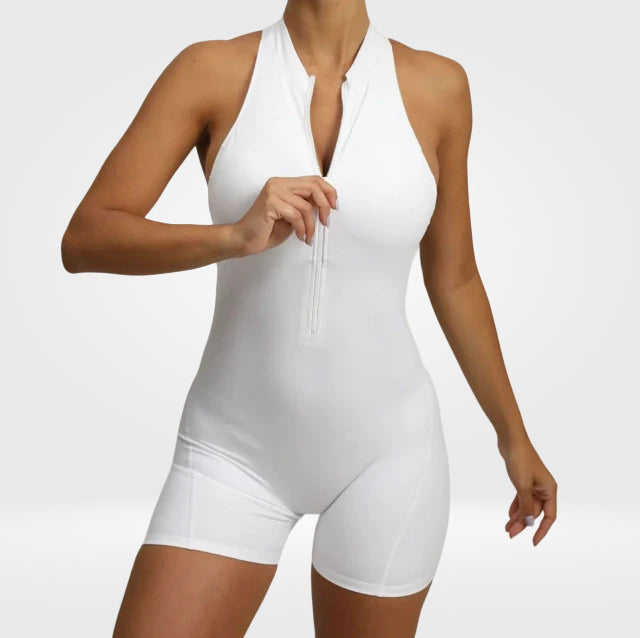 Macaquinho Valentina Zíper Frente Costas Abertas