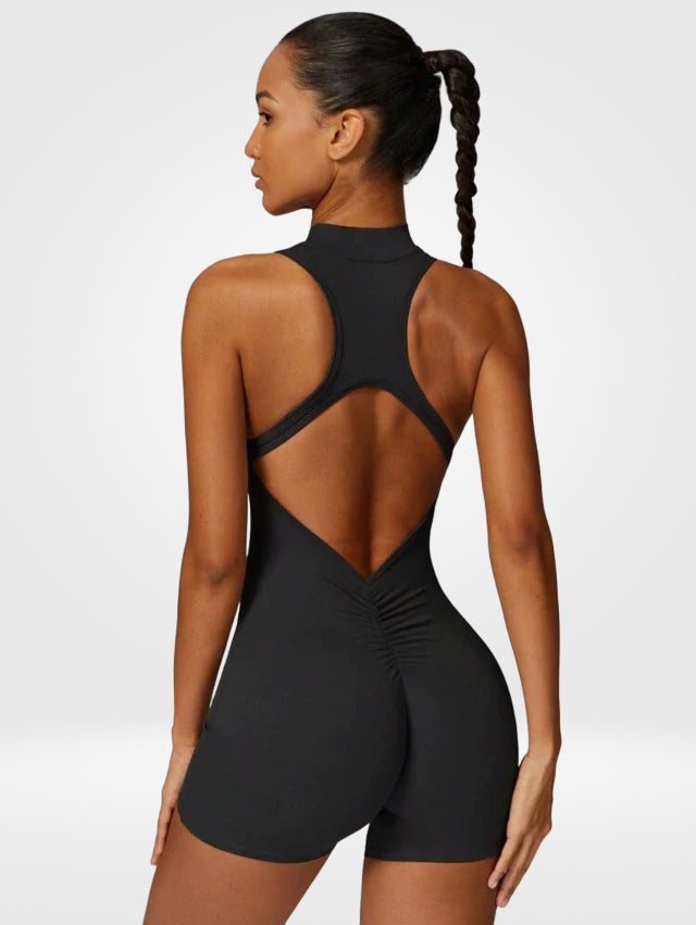 Macaquinho Valentina Zíper Frente Costas Abertas