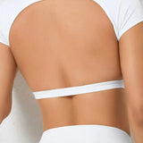 Cropped Ella Manga Longa Costas Abertas Fitness Premium