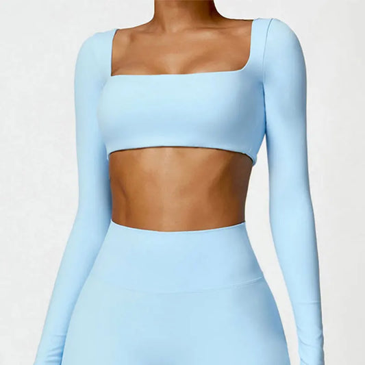 Cropped Hailey Manga Longa Abertura Frontal Fitness Premium
