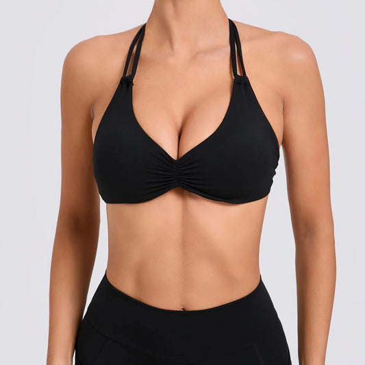 Cropped Mia Frente Aberta e Costas Vazadas Fitness Premium