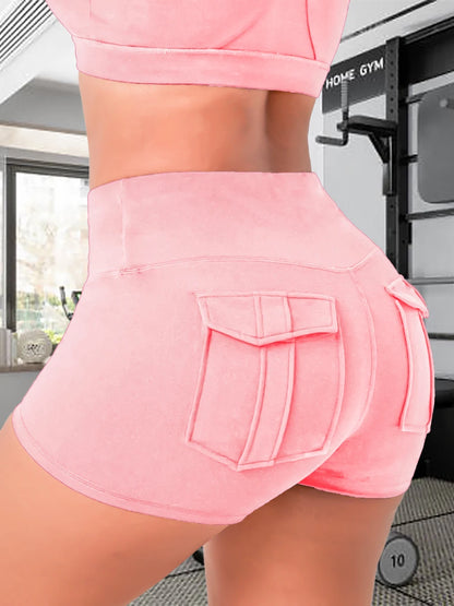 Short Marina Cintura Alta com Bolso Fitness Premium