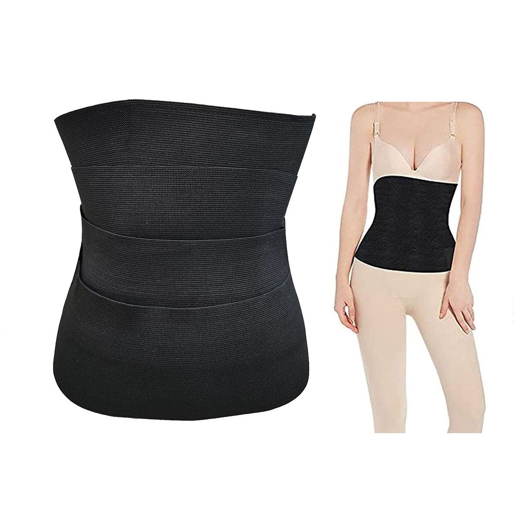 Cinta Modeladora INVISÍVEL Faixa Cintura Queima Gordura Preta Wrap Waist Trainer Tape