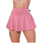 Short Saia Rose Cintura Alta Rodada Fitness