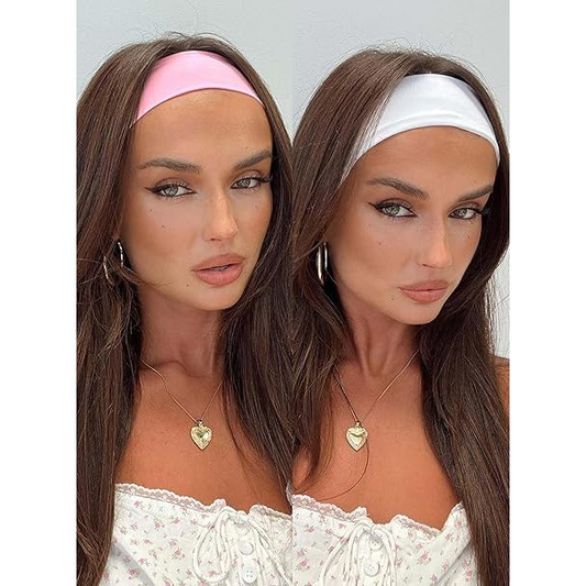 Kit 6 Faixas de cabelo Bandana Feminina anos 90 tiara lisa para esportes, penteados, yoga e etc