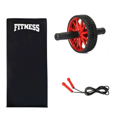 Colchonete Academia Roda Abdominal Corda de Pular Treino Funcional Treine em Casa