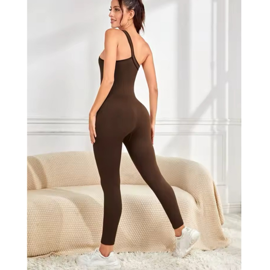 Macacão Academia Feminino Longo Fitness moda Esportivo Yoga Nula Manga Compressão Treino Correr