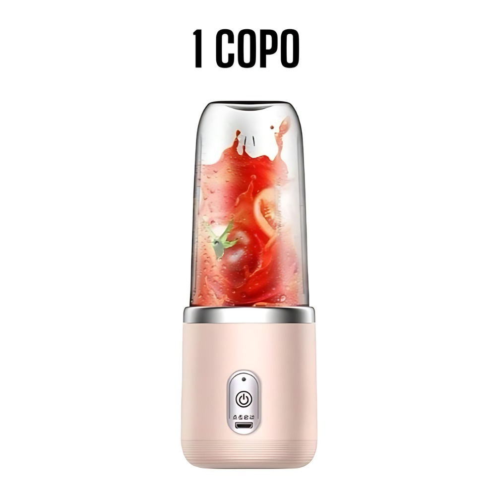 Mini Liquidificador Portátil Seven 400ML com 6 Lâminas Elétrico Recarregável