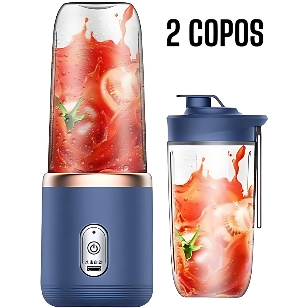 Mini Liquidificador Portátil Seven 400ML com 6 Lâminas Elétrico Recarregável