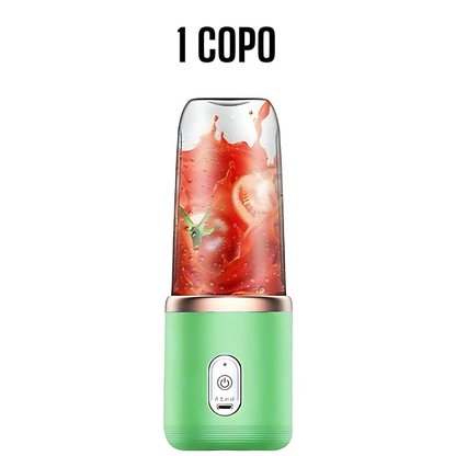 Mini Liquidificador Portátil Seven 400ML com 6 Lâminas Elétrico Recarregável