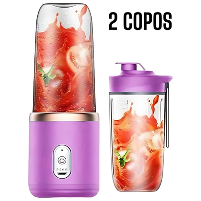 Mini Liquidificador Portátil Seven 400ML com 6 Lâminas Elétrico Recarregável