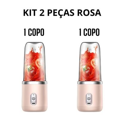 Mini Liquidificador Portátil Seven 400ML com 6 Lâminas Elétrico Recarregável