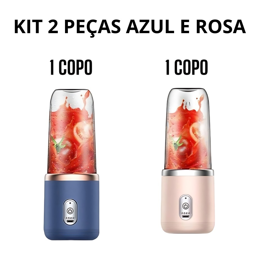 Mini Liquidificador Portátil Seven 400ML com 6 Lâminas Elétrico Recarregável