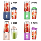 Mini Liquidificador Portátil Seven 400ML com 6 Lâminas Elétrico Recarregável