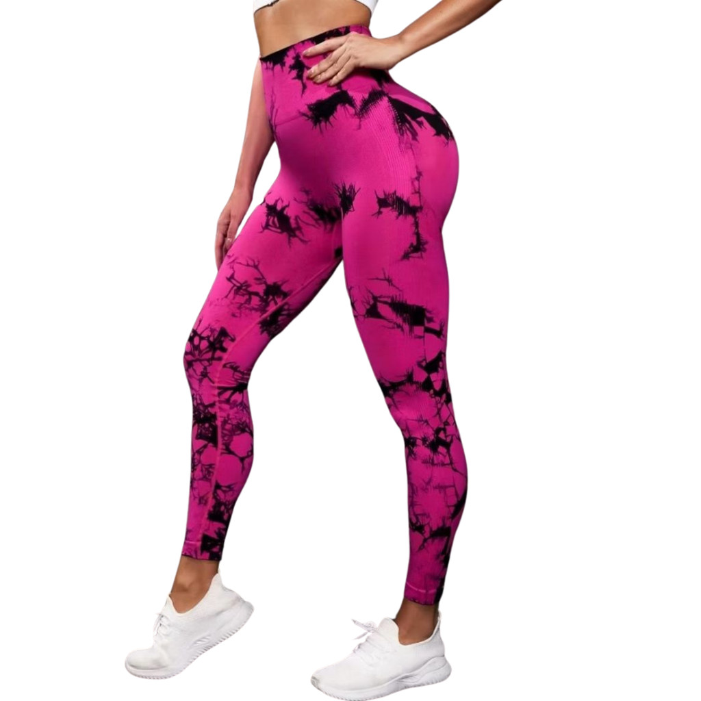 Calça Legging Tie Dye Esportiva Academia Levanta Empina Bumbum Sem Costura
