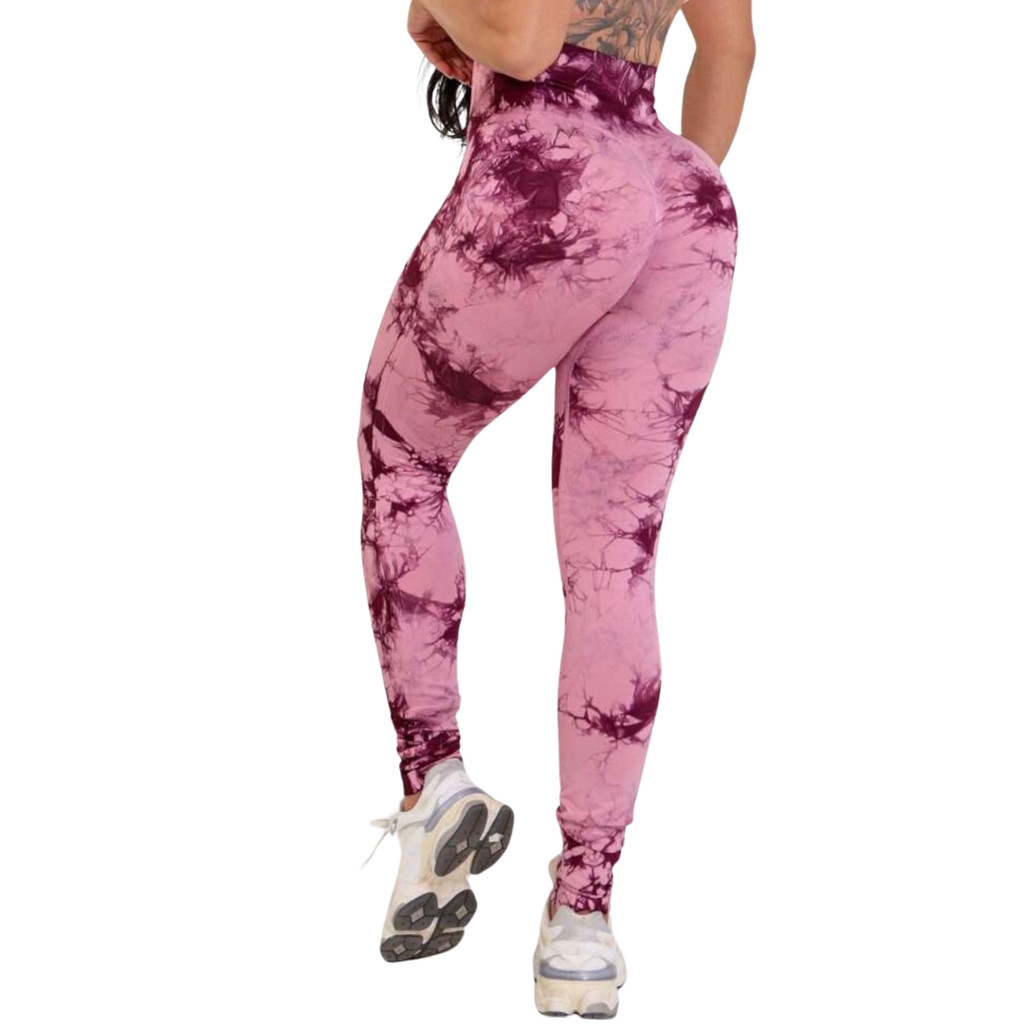 Calça Legging Tie Dye Esportiva Academia Levanta Empina Bumbum Sem Costura